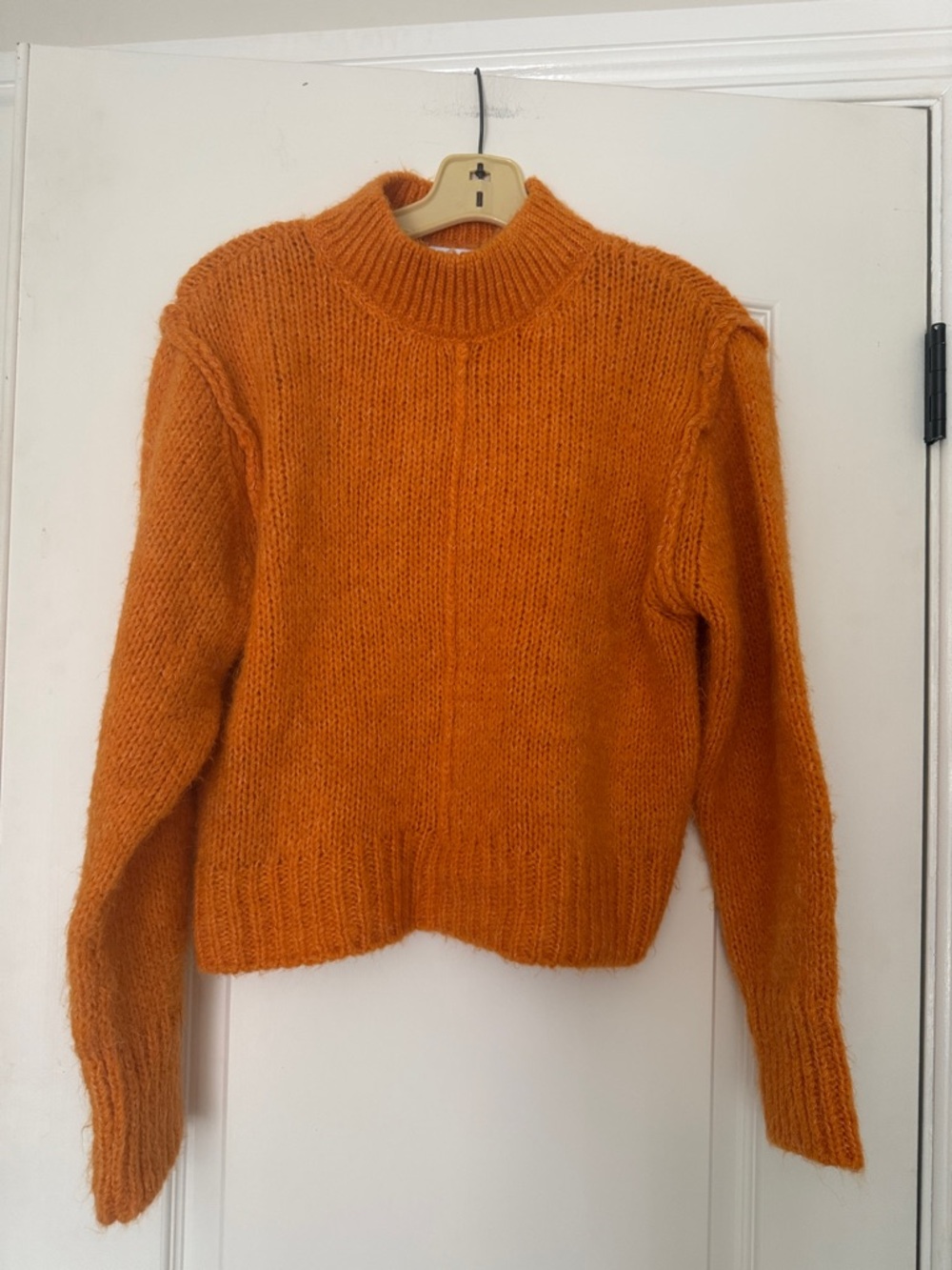 Topshop Nordstrom Orange Cowl Neck Lightweight Comfy Soft Knit Sweater